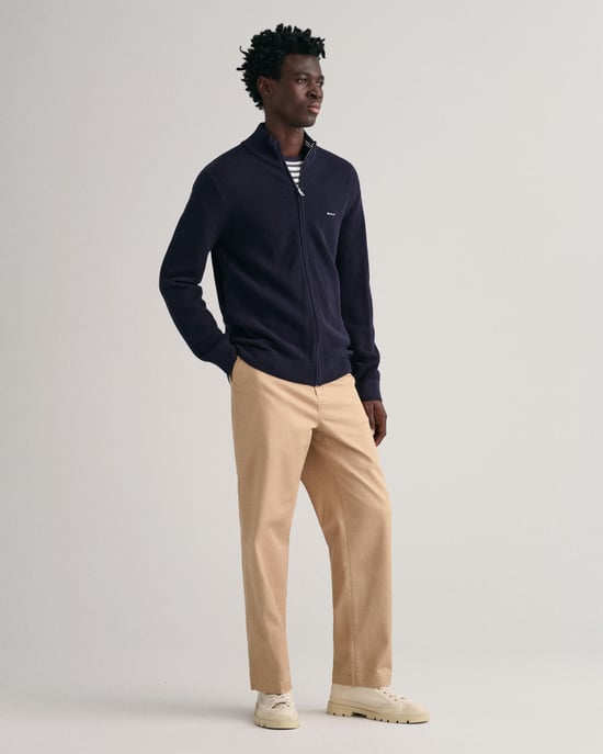 GANT Mens Cotton Pique Full Zip Jumper - Image 5