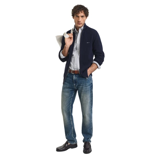 GANT Mens Cotton Pique Full Zip Jumper - Image 6