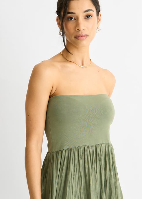 Vestido tipo falda skater con cinturilla versátil de Green Cotton - Image 2