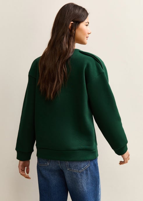 Jersey oversize de color caqui con parche en forma de lazo - Image 4