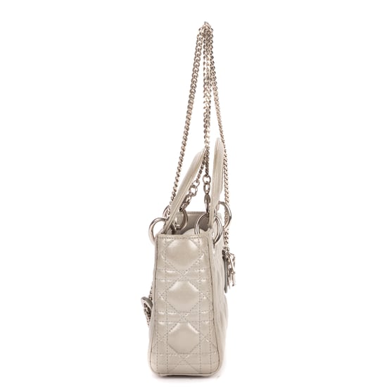 Dior Mini Lady Dior Mini en gris Cuero de ternero - Image 4