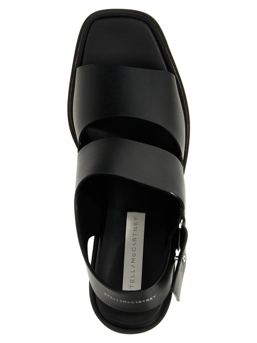 Sandalias de cuña negras de poliéster de Stella McCartney - Image 4