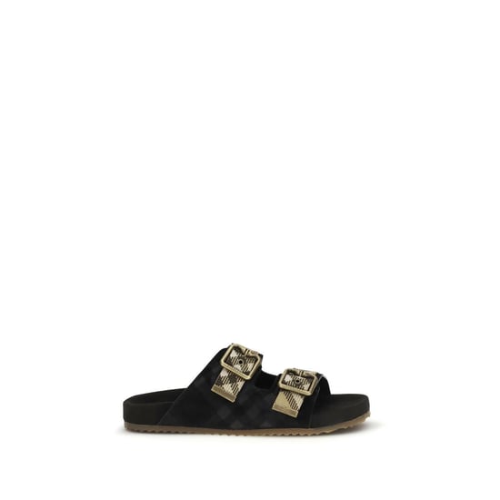 Sandalias Strap-On de Cuero de Ternera Negro Burberry - Image 1