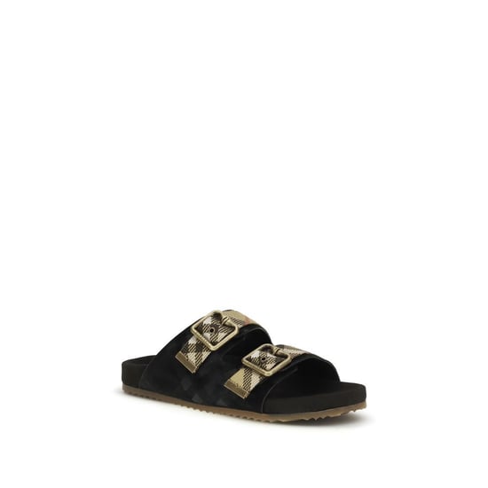 Sandalias Strap-On de Cuero de Ternera Negro Burberry - Image 2