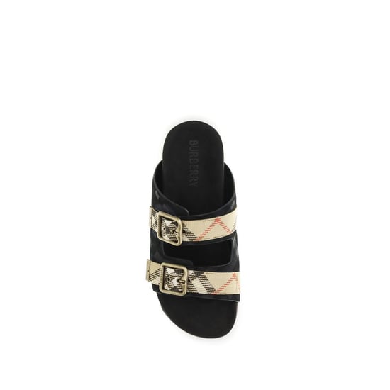 Sandalias Strap-On de Cuero de Ternera Negro Burberry - Image 4