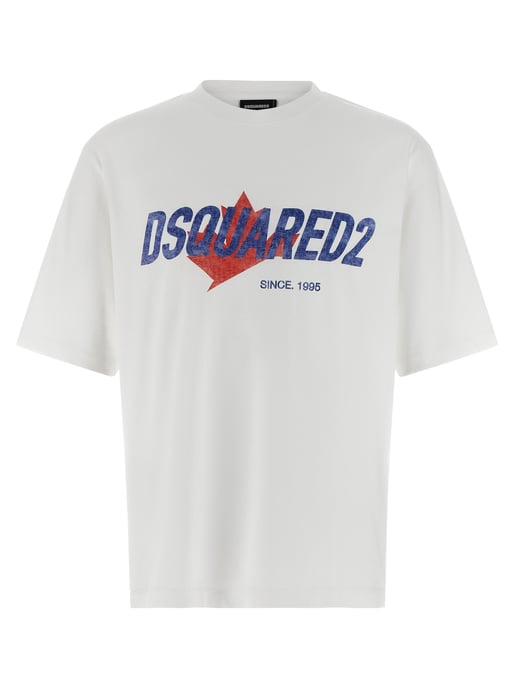 Camiseta de Algodón Blanca Dsquared² - Image 1