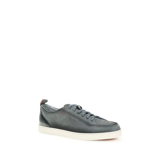 Zapatillas bajas Santoni de piel de ternera gris Bos Taurus - Image 2