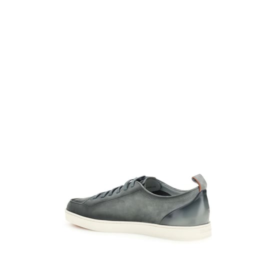 Zapatillas bajas Santoni de piel de ternera gris Bos Taurus - Image 3
