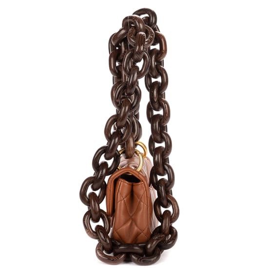 Chanel 2023 Mini Wenge Wood Flap Bag Mini en Brown Cuero de ternero - Image 3