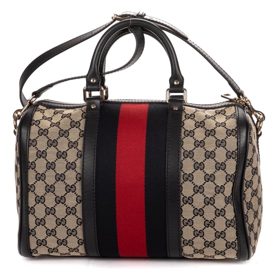 Gucci Vintage Web Boston  en  beige Lienzo - Image 5