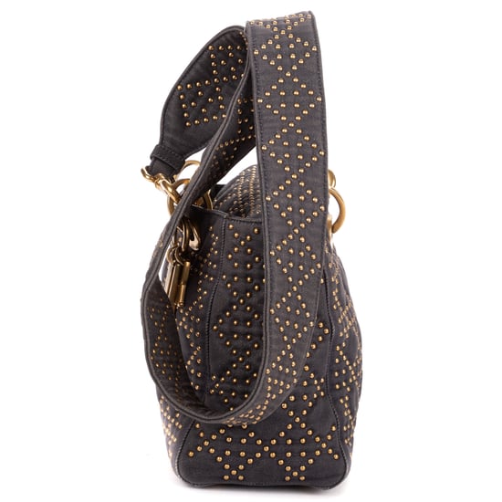 Dior Medium Studded Lady Dior Flap Medium en gris Lienzo - Image 3