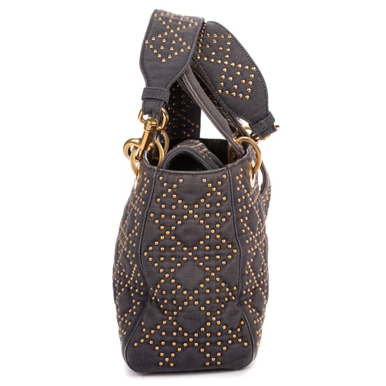 Dior Medium Studded Lady Dior Flap Medium en gris Lienzo - Image 4