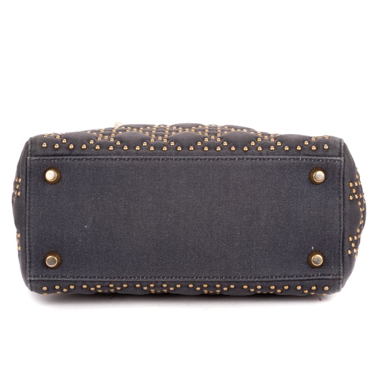 Dior Medium Studded Lady Dior Flap Medium en gris Lienzo - Image 6