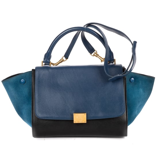 Celine Small Tricolor Trapeze Small en negro Cuero de ternero - Image 1