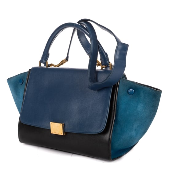 Celine Small Tricolor Trapeze Small en negro Cuero de ternero - Image 2