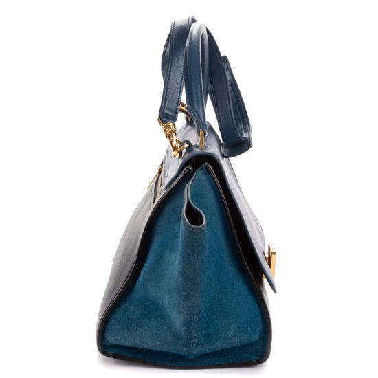 Celine Small Tricolor Trapeze Small en negro Cuero de ternero - Image 4