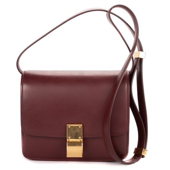 Celine Small Classic Box Small en Borgoña Cuero de ternero - Image 1