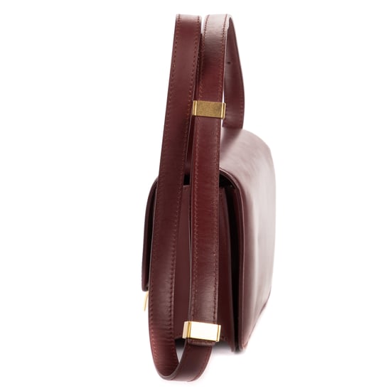 Celine Small Classic Box Small en Borgoña Cuero de ternero - Image 3