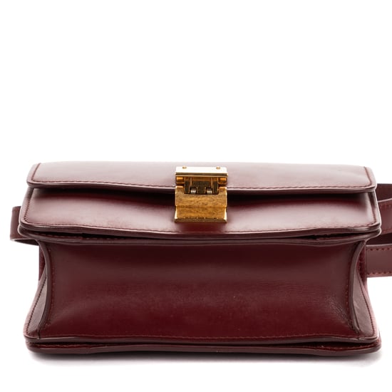 Celine Small Classic Box Small en Borgoña Cuero de ternero - Image 6