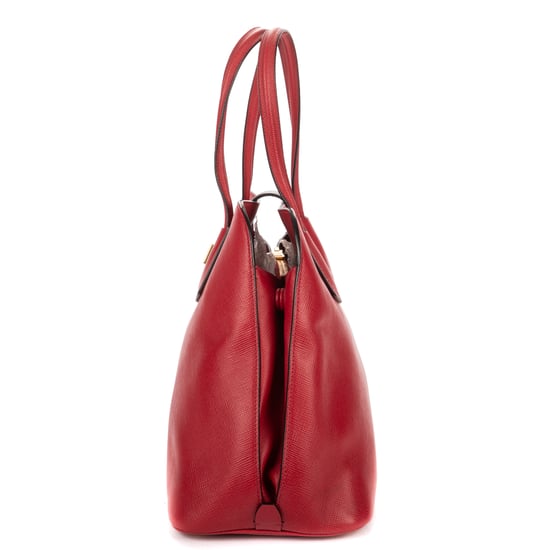Prada Double Convertible Turnlock Top Handle  en  Red Cuero de ternero - Image 3