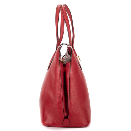 Prada Double Convertible Turnlock Top Handle  en  Red Cuero de ternero - Image 4