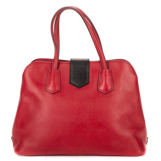 Prada Double Convertible Turnlock Top Handle  en  Red Cuero de ternero - Image 5