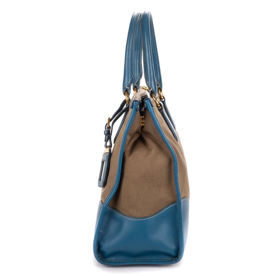 Prada Saffiano Trimmed Tote Medium en  beige Lienzo - Image 3