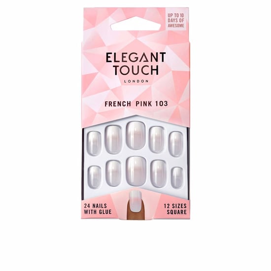 French Pink Nails With Glue Square #103-m - Image 1