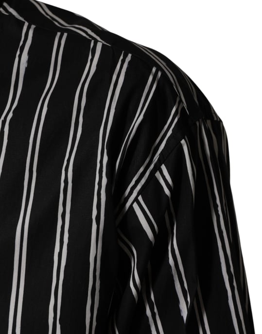 Camisa de vestir formal para hombre de algodón con rayas negras Dolce & Gabbana - Image 6