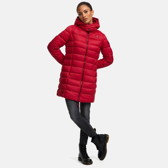 Chaqueta acolchada larga de invierno para mujer Marikoo Abendsternchen con capucha - Image 6