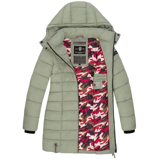Chaqueta acolchada larga de invierno para mujer Marikoo Abendsternchen con capucha - Image 5