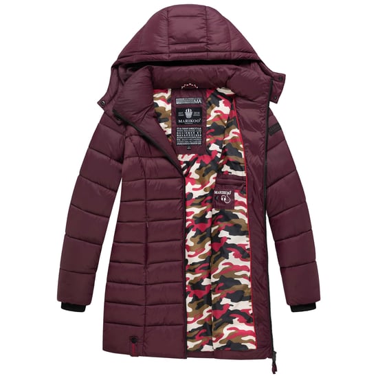 Chaqueta acolchada larga de invierno para mujer Marikoo Abendsternchen con capucha - Image 6