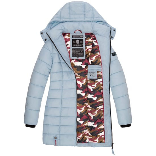 Chaqueta acolchada larga de invierno para mujer Marikoo Abendsternchen con capucha - Image 6