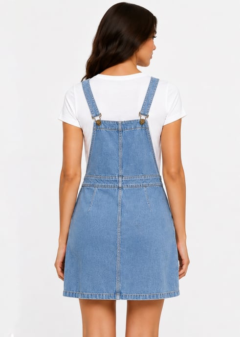 Vestido tipo peto de vaquero claro - Image 2