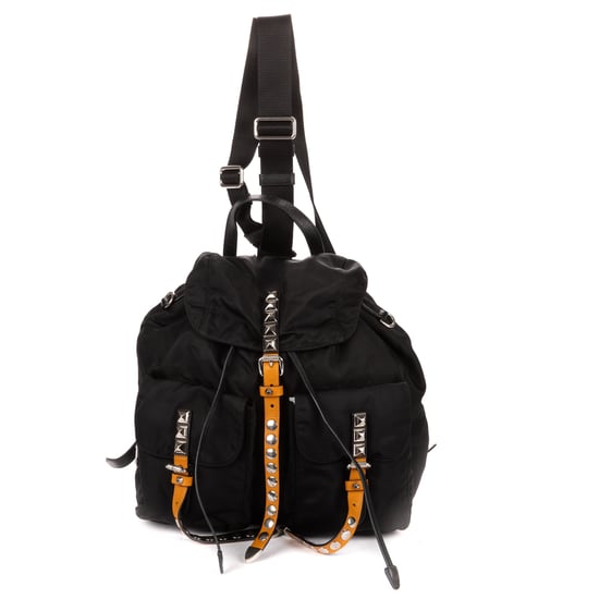 Prada Double Pockets Studded Backpack en negro Lienzo - Image 1