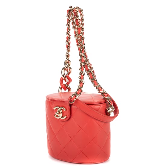 Chanel Mini Pearl Chain Vanity Case en rosa Cuero de ternero - Image 2