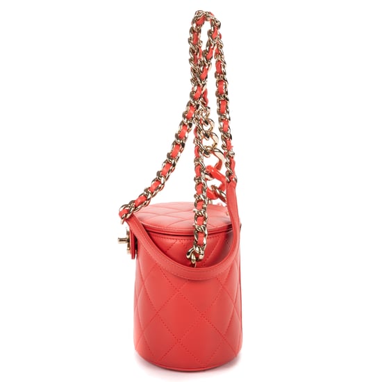 Chanel Mini Pearl Chain Vanity Case en rosa Cuero de ternero - Image 3