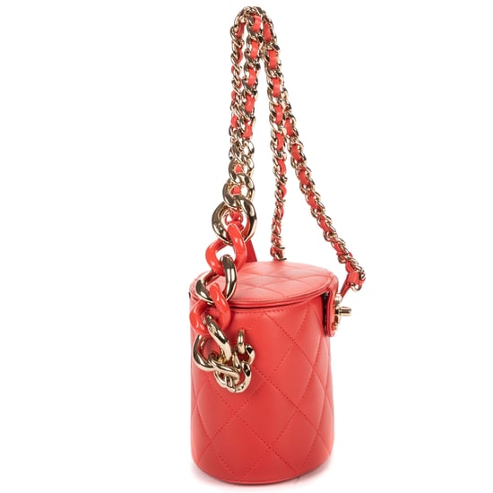Chanel Mini Pearl Chain Vanity Case en rosa Cuero de ternero - Image 4