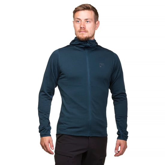 Sudadera de forro polar suave para hombre con cremallera completa y lazos para los pulgares para senderismo - Image 3