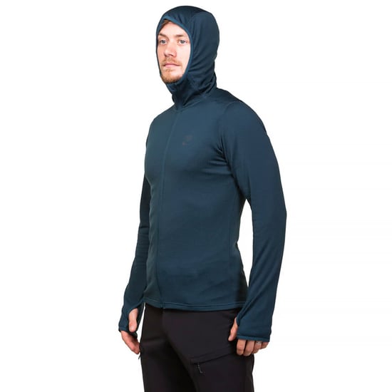 Sudadera de forro polar suave para hombre con cremallera completa y lazos para los pulgares para senderismo - Image 4