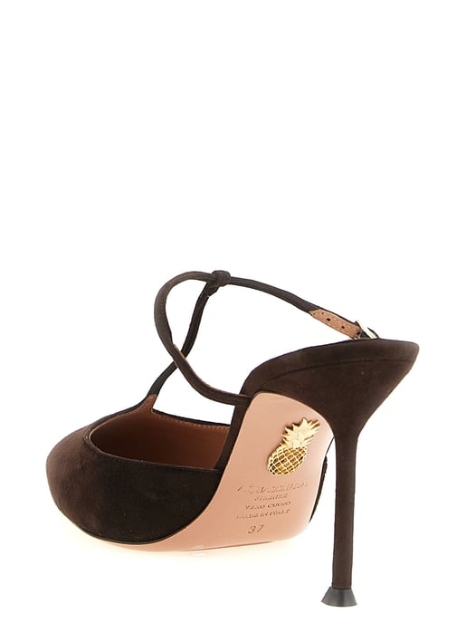 Zapatos de tacón alto de piel de cabra marrón Aquazzura - Image 3