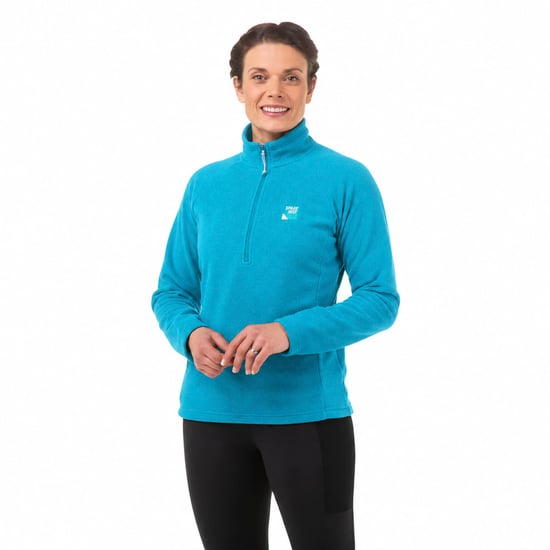 Suéter de polar con media cremallera para mujeres con cuello cálido para senderismo al aire libre - Image 4