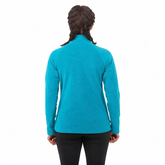 Suéter de polar con media cremallera para mujeres con cuello cálido para senderismo al aire libre - Image 5