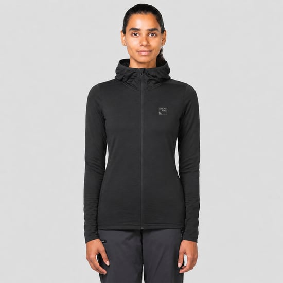 Sudadera con cremallera completa de forro polar suave para mujeres con lazos para el pulgar para caminatas invernales - Image 3