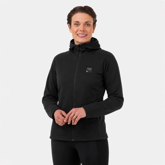Sudadera con cremallera completa de forro polar suave para mujeres con lazos para el pulgar para caminatas invernales - Image 4