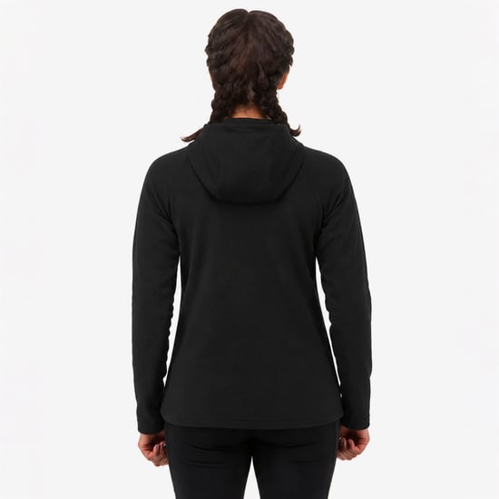 Sudadera con cremallera completa de forro polar suave para mujeres con lazos para el pulgar para caminatas invernales - Image 5