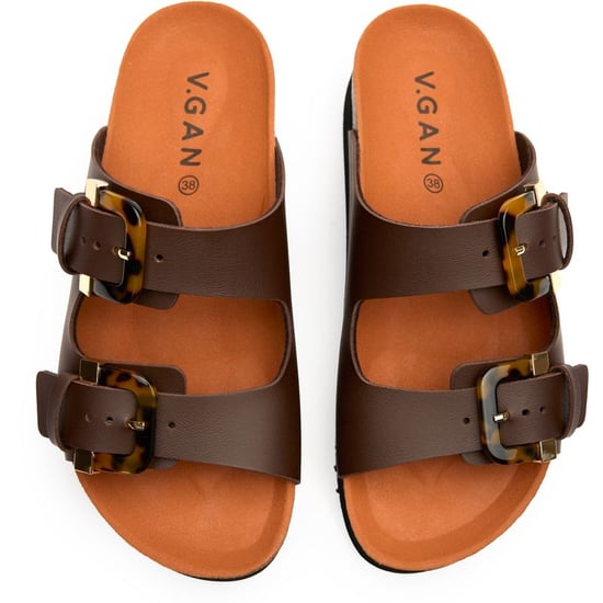 V.Gan Vegan Plum Footbed Tortoiseshell Sandalias - Image 2