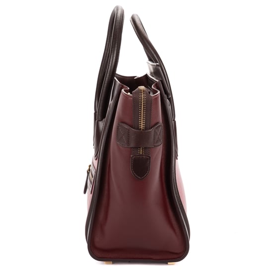 Celine Micro Tricolor Luggage en Borgoña Cuero de ternero - Image 3