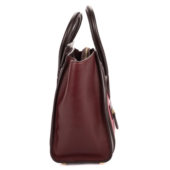 Celine Micro Tricolor Luggage en Borgoña Cuero de ternero - Image 4