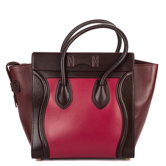 Celine Micro Tricolor Luggage en Borgoña Cuero de ternero - Image 5